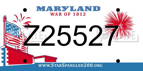 Z25527 Maryland License Plate