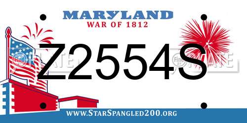 Z2554S Maryland License Plate
