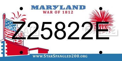 Z25822E Maryland License Plate