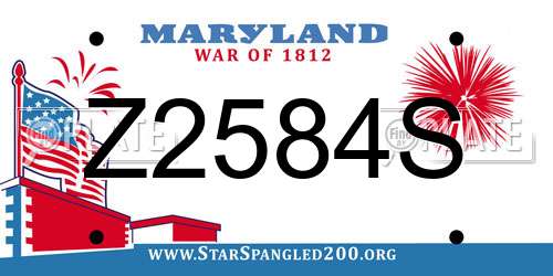 Z2584S Maryland License Plate
