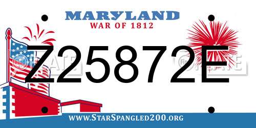 Z25872E Maryland License Plate