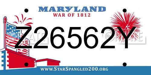 Z26562Y Maryland License Plate