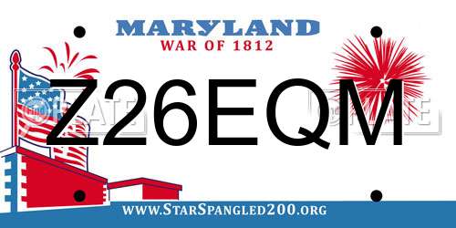 Z26EQM Maryland License Plate