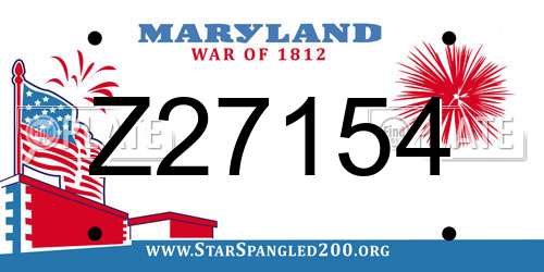 Z27154 Maryland License Plate