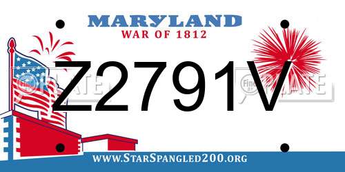 Z2791V Maryland License Plate