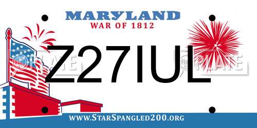 Z27IUL Maryland License Plate