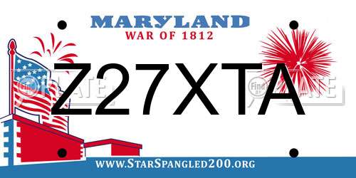 Z27XTA Maryland License Plate