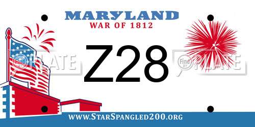 Z28 Maryland License Plate