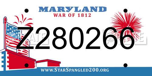 Z280266 Maryland License Plate
