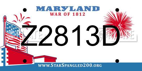 Z2813D Maryland License Plate