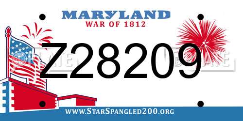 Z28209 Maryland License Plate
