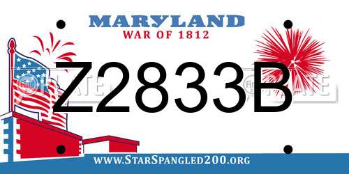 Z2833B Maryland License Plate