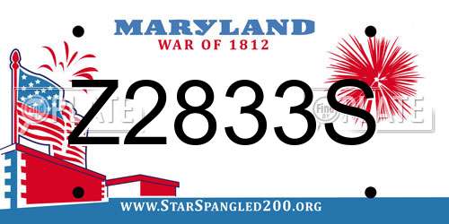 Z2833S Maryland License Plate