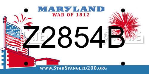 Z2854B Maryland License Plate