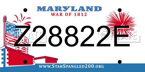 Z28822E Maryland License Plate