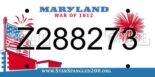 Z288273 Maryland License Plate
