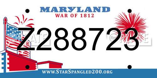 Z288723 Maryland License Plate