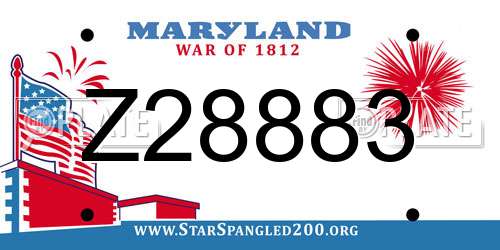 Z28883 Maryland License Plate