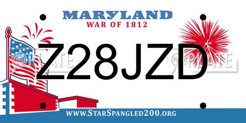 Z28JZD Maryland License Plate
