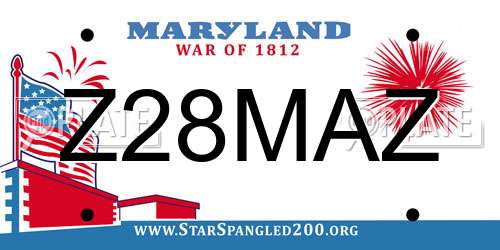 Z28MAZ Maryland License Plate