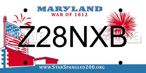 Z28NXB Maryland License Plate