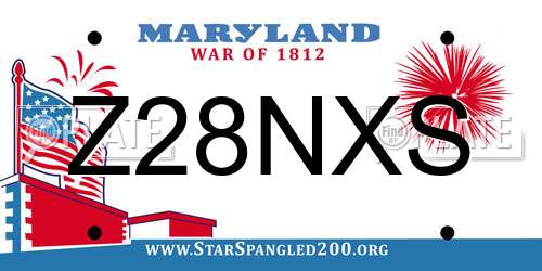 Z28NXS Maryland License Plate