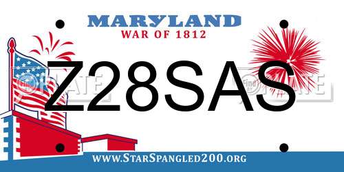 Z28SAS Maryland License Plate