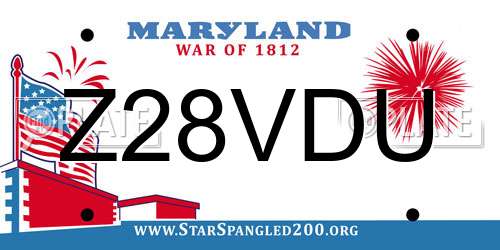 Z28VDU Maryland License Plate