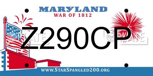 Z290CP Maryland License Plate