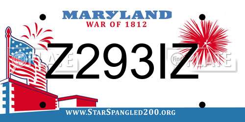 Z293IZ Maryland License Plate