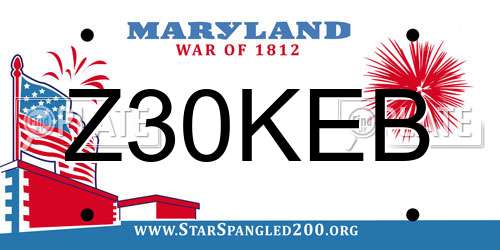 Z30KEB Maryland License Plate
