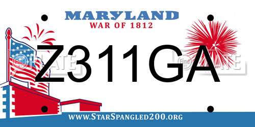 Z311GA Maryland License Plate
