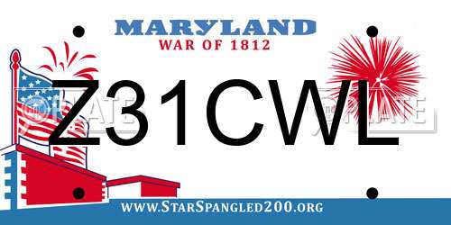 Z31CWL Maryland License Plate