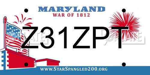 Z31ZPT Maryland License Plate