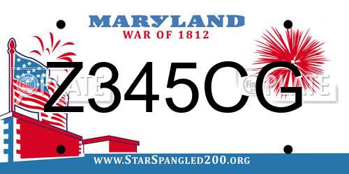 Z345CG Maryland License Plate
