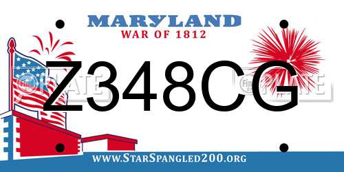Z348CG Maryland License Plate