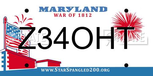 Z34OHT Maryland License Plate