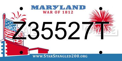 Z35527T Maryland License Plate