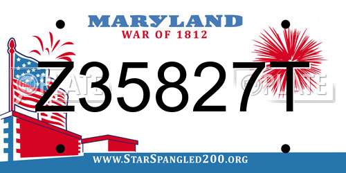 Z35827T Maryland License Plate