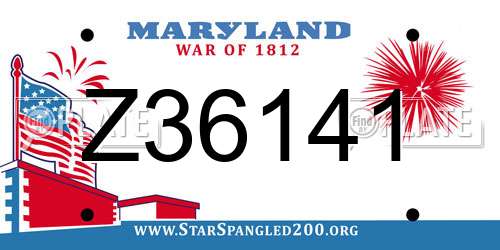Z36141 Maryland License Plate