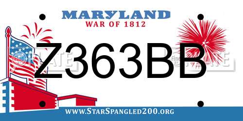 Z363BB Maryland License Plate