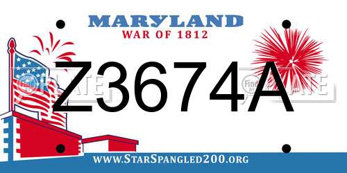 Z3674A Maryland License Plate
