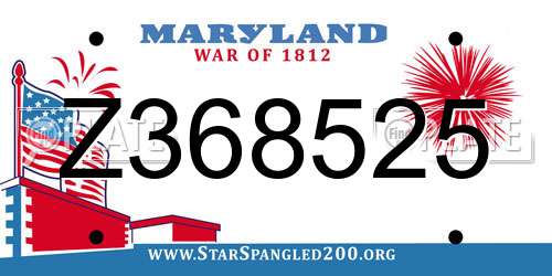 Z368525 Maryland License Plate