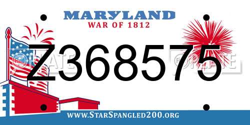 Z368575 Maryland License Plate