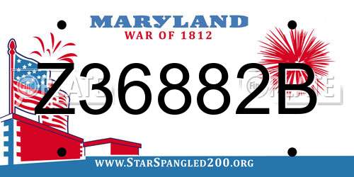 Z36882B Maryland License Plate