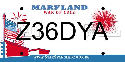 Z36DYA Maryland License Plate