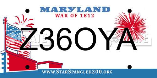 Z36OYA Maryland License Plate