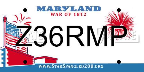 Z36RMP Maryland License Plate