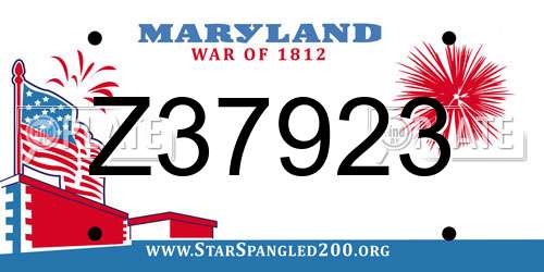 Z37923 Maryland License Plate