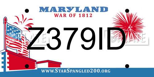 Z379ID Maryland License Plate